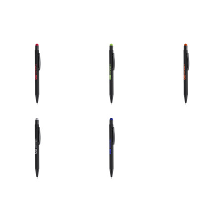 Stylet alu avec bouton poussoir noir uni personnalisable