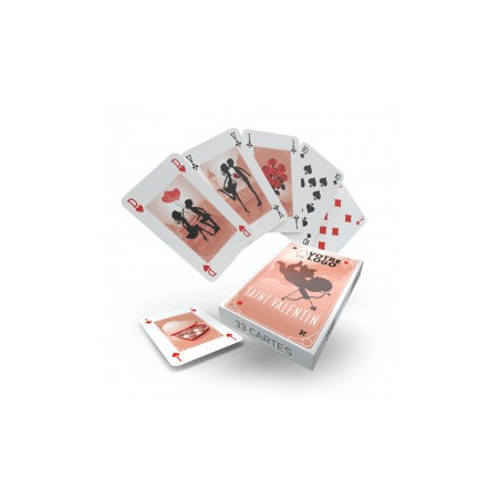 Jeux de belote Saint-Valentin 33 cartes personnalisable