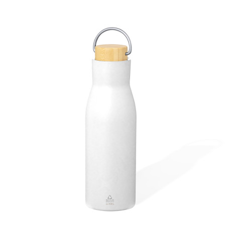 Thermos inox avec bouchon en bambou 500 ml personnalisable