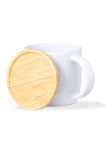 Tasse céramique avec couvercle en bambou 350 ml