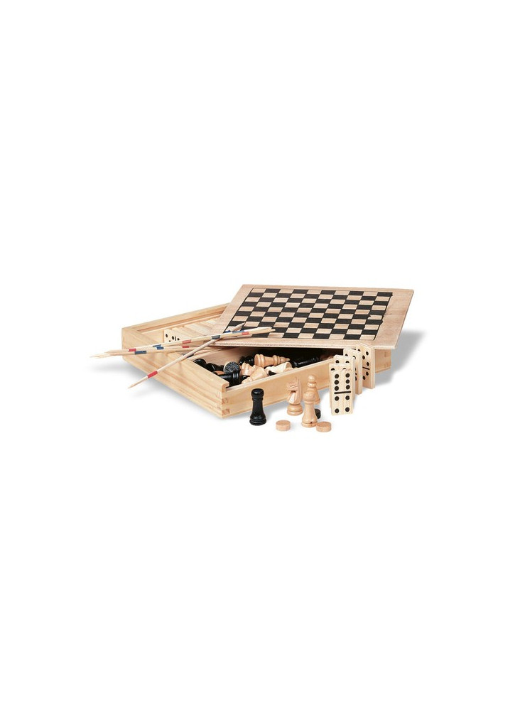 4 jeux dans une boîte en bois TRIKES promotionnel