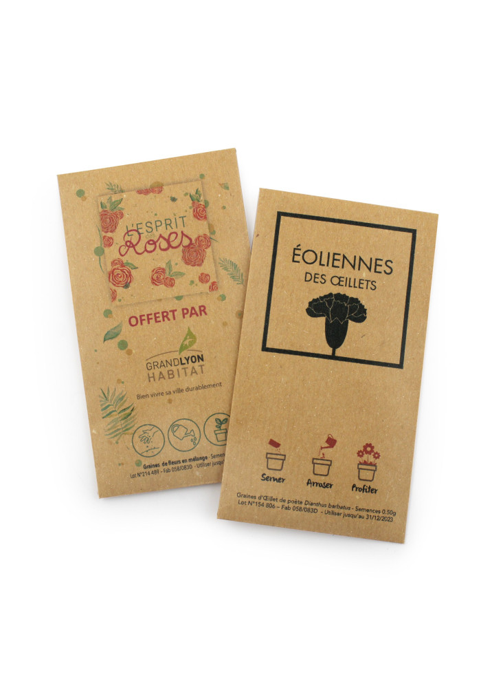 Sachet kraft Graines Oeillet personnalisable