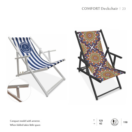 Transat avec accoudoir recto verso publicitaire