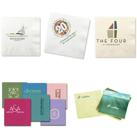 Petites serviettes en papier 16,5 x 16,5 cm publicitaire