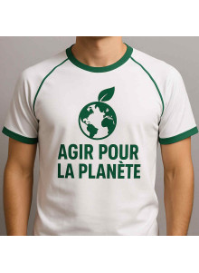 T-shirt blanc et vert