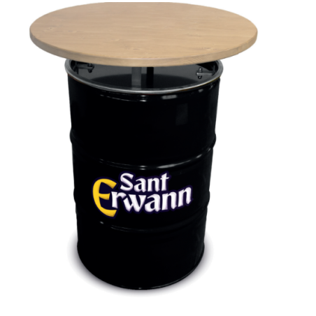 Baril Table Bois 78 Noir personnalisé publicitaire