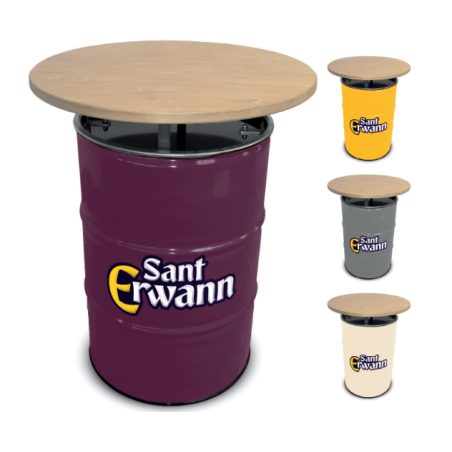 Baril table bois 78 couleur personnalisé pas cher