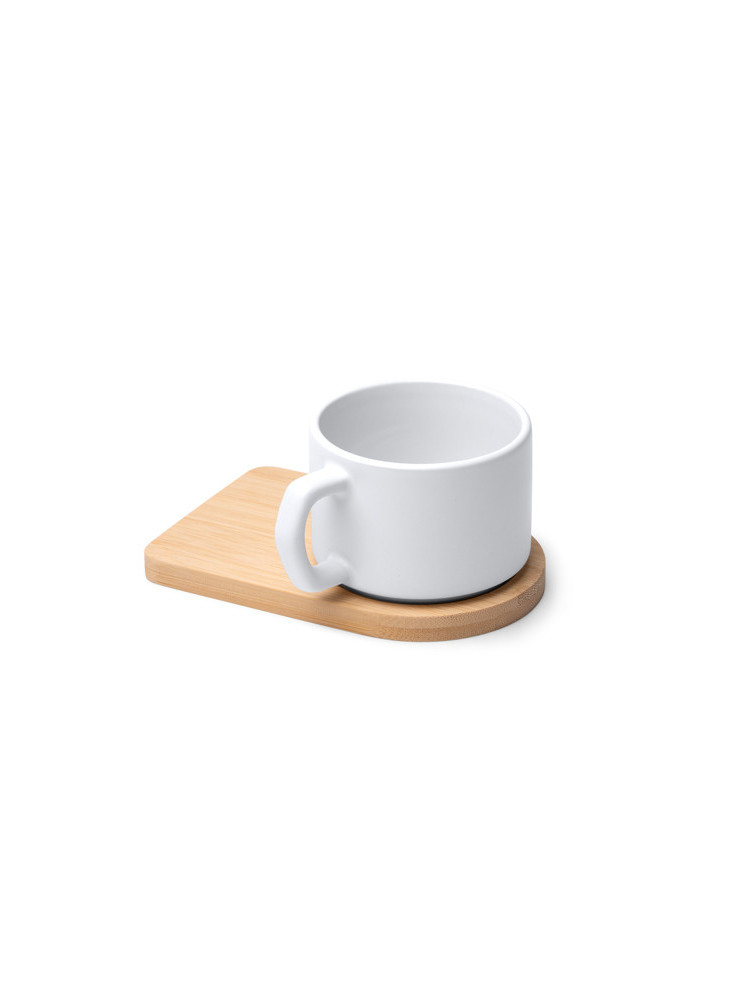 Mug céramique mat base bambou GEISA TZ1840 personnalisé | Promenoch