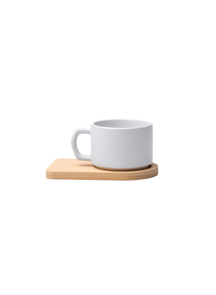 Mug céramique mat base bambou GEISA TZ1840 personnalisé | Promenoch