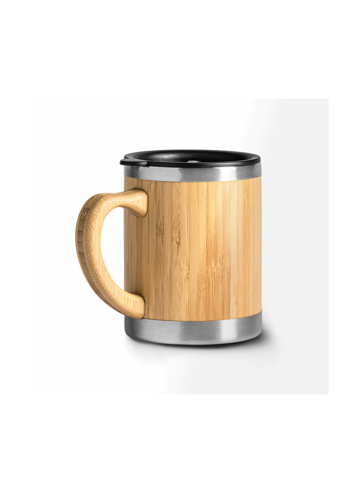 Mug inox double paroi bambou PANA TZ4097 personnalisé | Promenoch