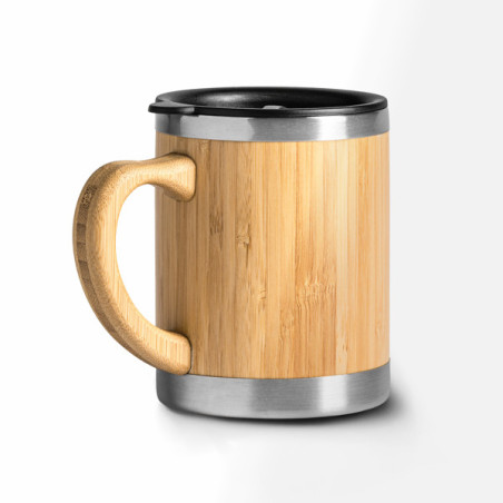 Mug inox double paroi bambou PANA TZ4097 personnalisé | Promenoch