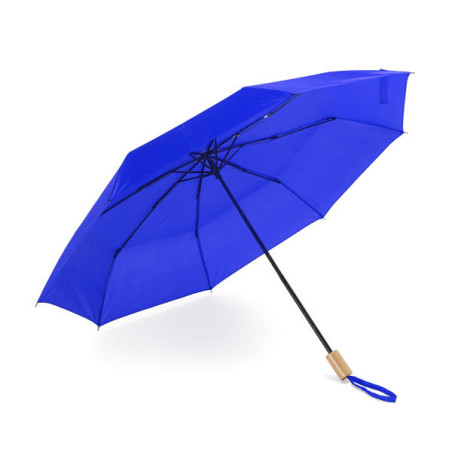 Parapluie pliant poignée bois KHASI UM5610 personnalisé | Promenoch