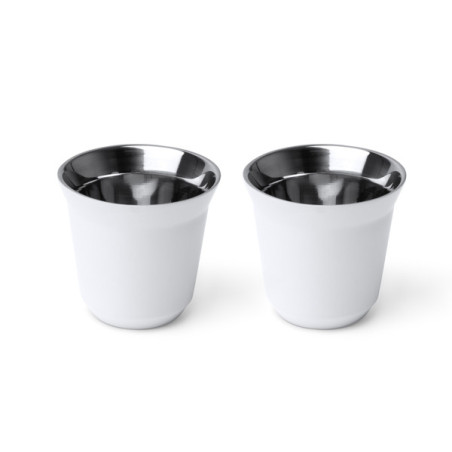 Set 2 Tasses Inox 80 ml BOLUTO Personnalisé | Promenoch