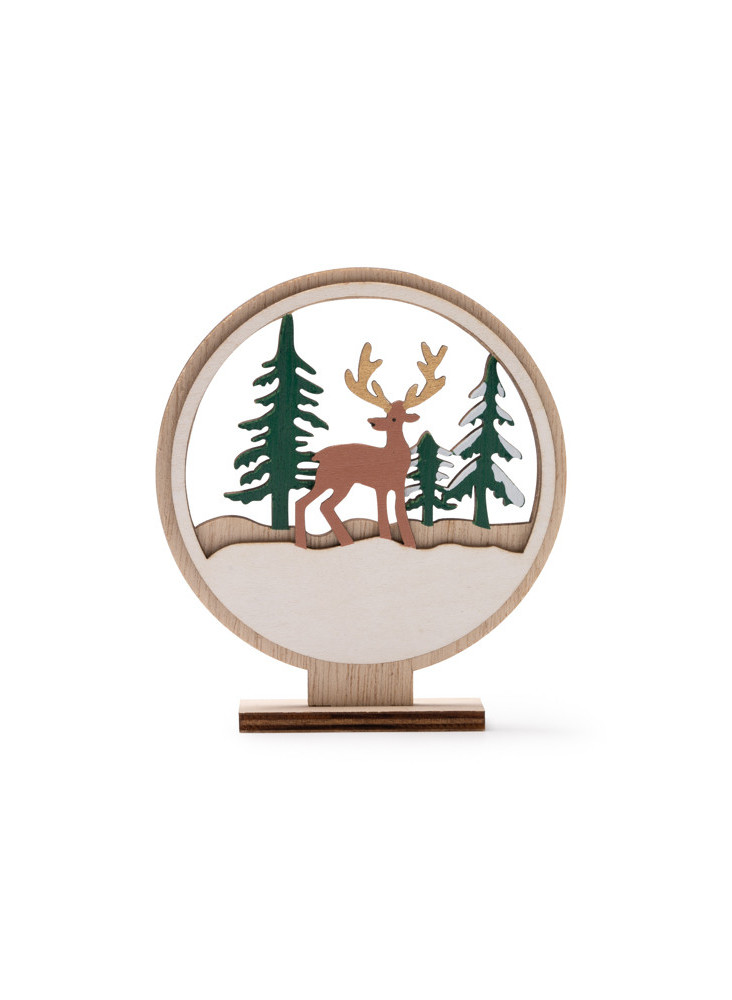 Ornement de Noël Beige Socle Amovible ZIKOS Personnalisé | Promenoch