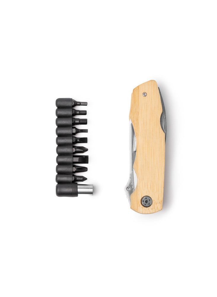 Multi-outil 5 en 1 Acier & Bambou DANILO Personnalisé | Promenoch