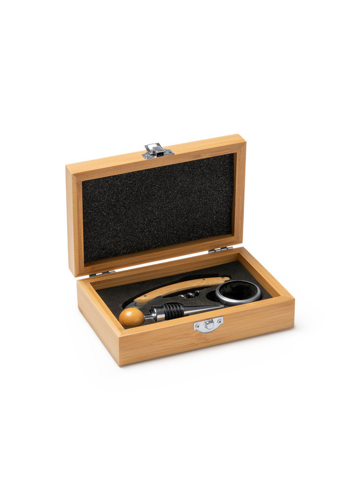 Coffret Accessoires Vin en Bambou TINTOS Personnalisé | Promenoch