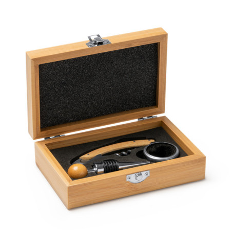 Coffret Accessoires Vin en Bambou TINTOS Personnalisé | Promenoch