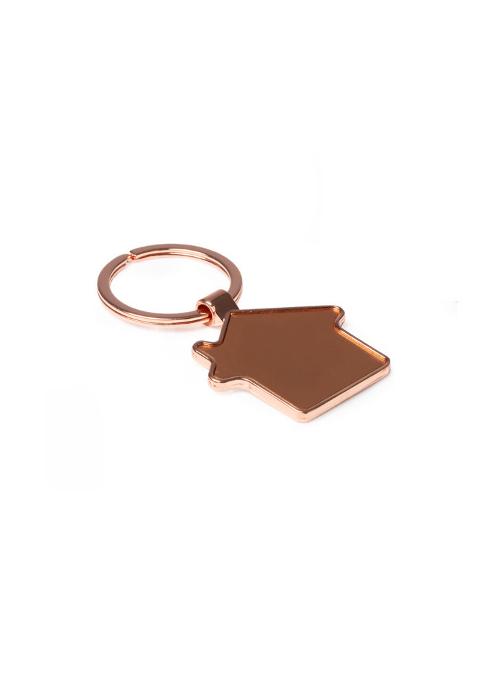 Porte-clés Maison Métal Rose Doré Personnalisé NEWPORT | Promenoch