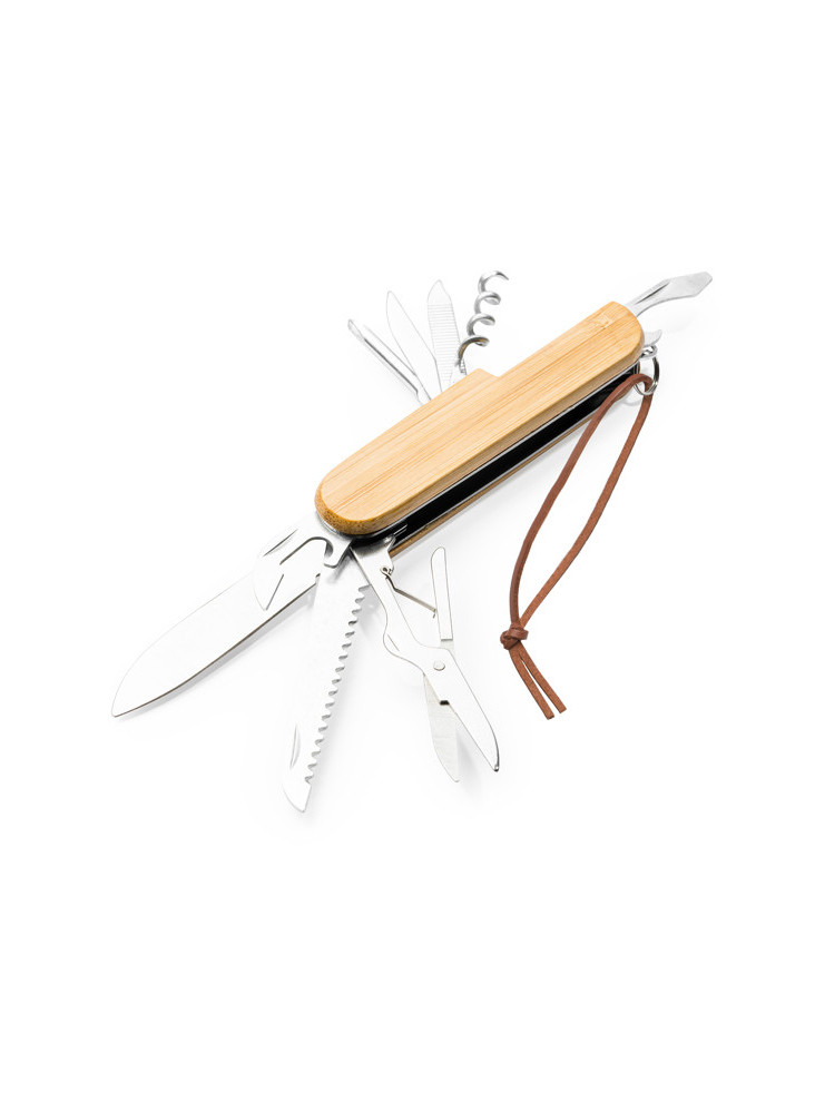 Couteau de poche bambou 9 fonctions BINTAL personnalisé | Promenoch