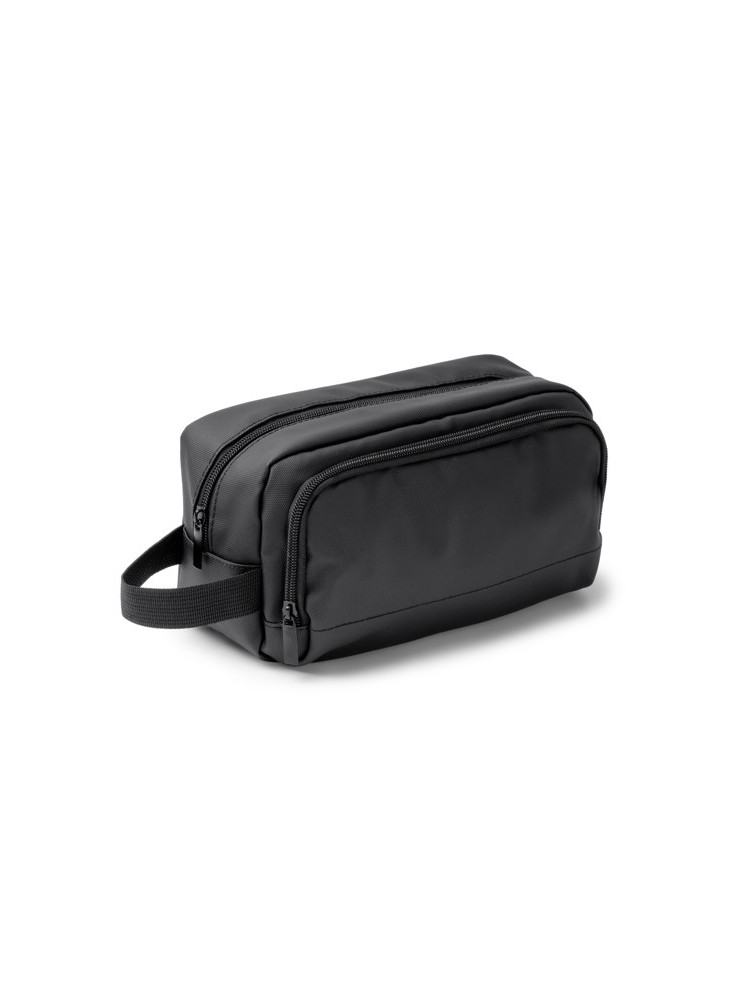 Trousse de toilette PU noire LOMIX personnalisée | Promenoch