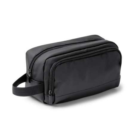 Trousse de toilette PU noire LOMIX personnalisée | Promenoch