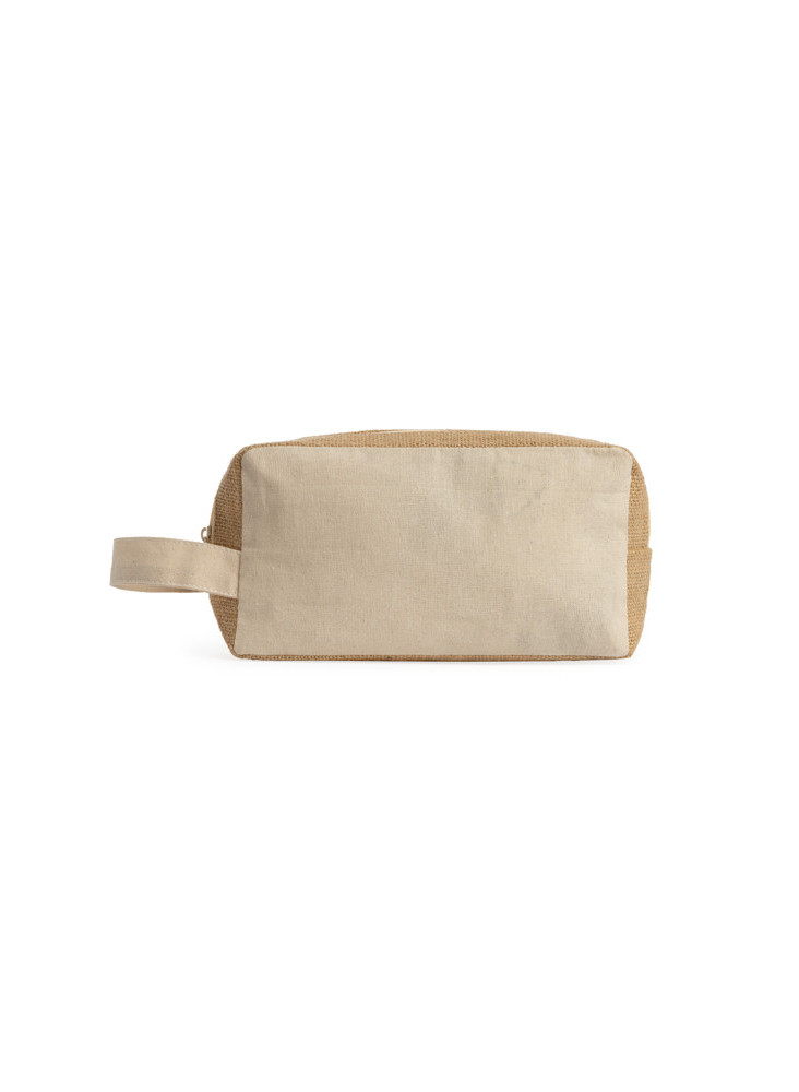 Trousse de toilette coton laminé jute SIENA personnalisée | Promenoch