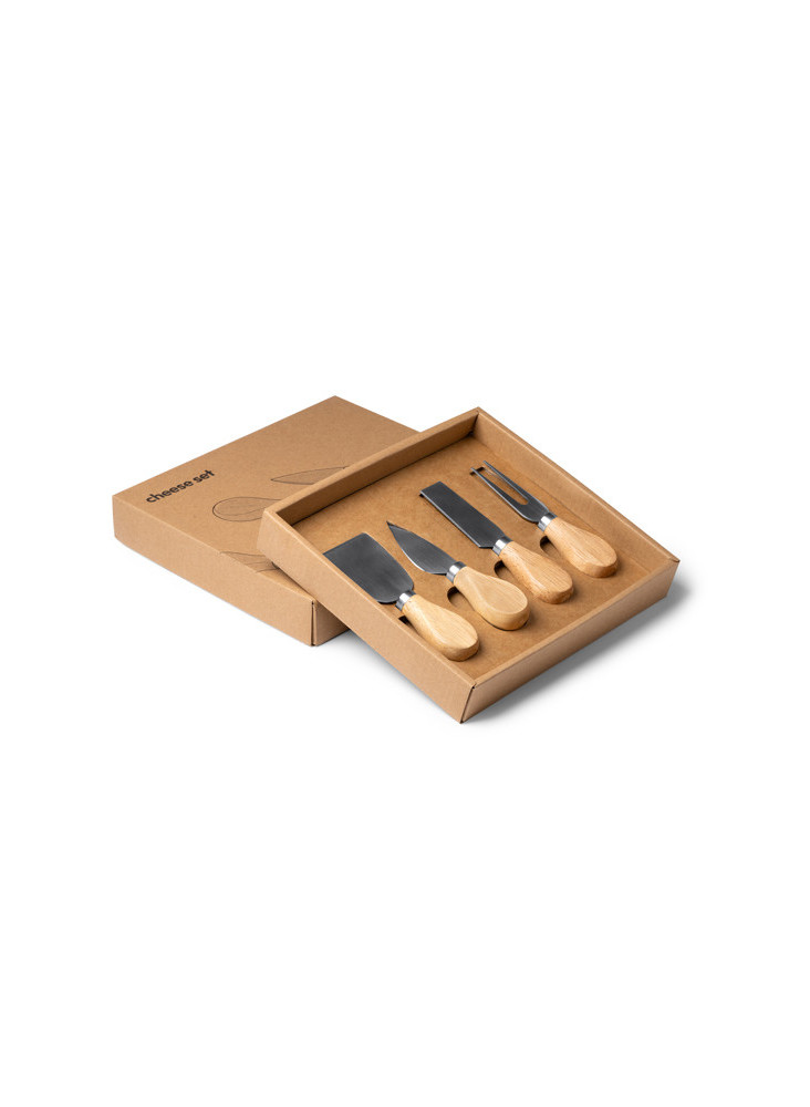 Service à fromage en bois et inox EDAM QU4101 Personnalisé | Promenoch