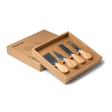 Service à fromage en bois et inox EDAM QU4101 Personnalisé | Promenoch