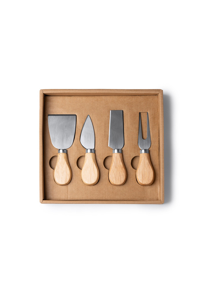 Service à fromage en bois et inox EDAM QU4101 Personnalisé | Promenoch
