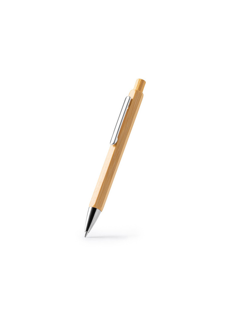 Stylo bille métal bouton bambou ALISTER personnalisé | Promenoch