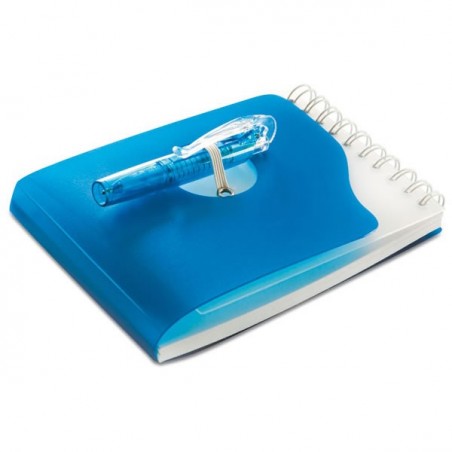 Bloc-notes spirale couverture en plastique avec Stylo personnalisé