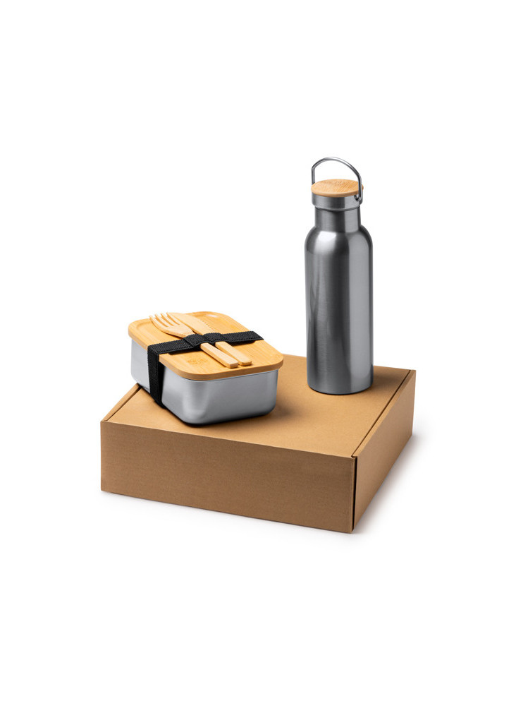 Set repas inox et bambou personnalisé BAGNER | Promenoch