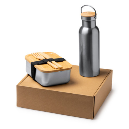 Set repas inox et bambou personnalisé BAGNER | Promenoch