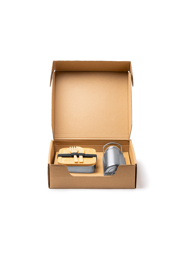 Set repas inox et bambou personnalisé BAGNER | Promenoch