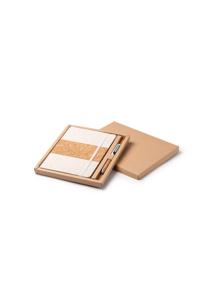 Coffret Bloc-notes A5 & Stylo Liège BERET Personnalisé | Promenoch