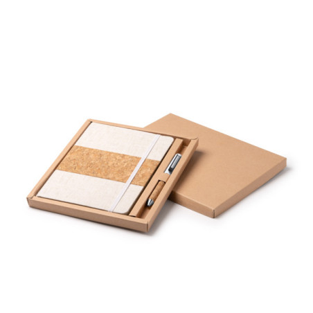Coffret Bloc-notes A5 & Stylo Liège BERET Personnalisé | Promenoch