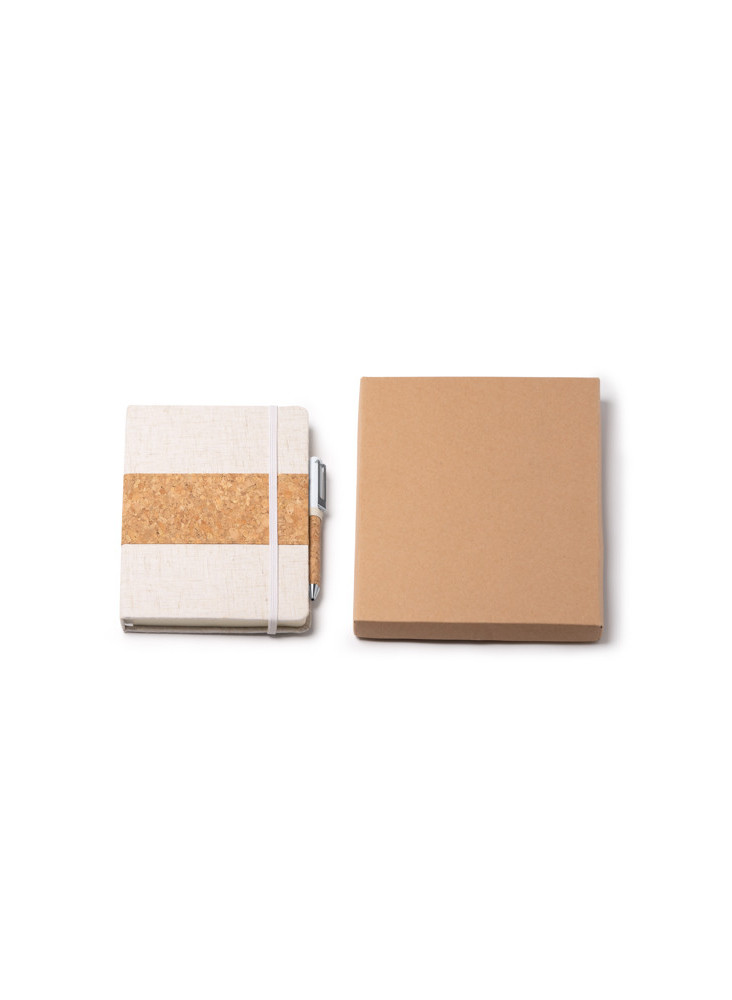 Coffret Bloc-notes A5 & Stylo Liège BERET Personnalisé | Promenoch