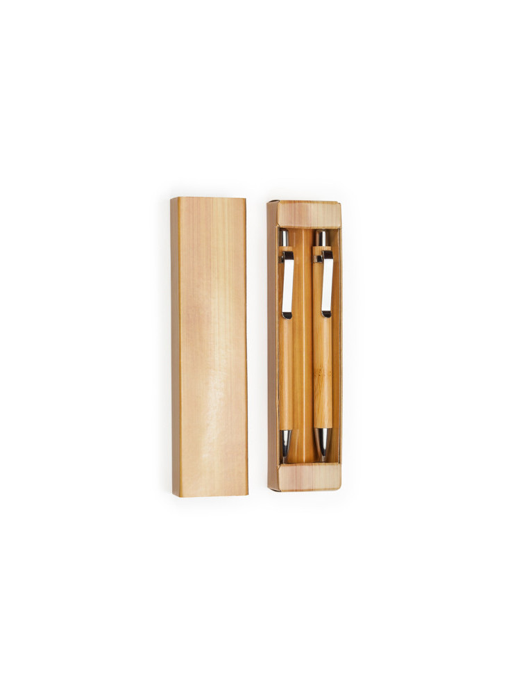 Set stylo et porte-mines bambou KIOTO personnalisé | Promenoch