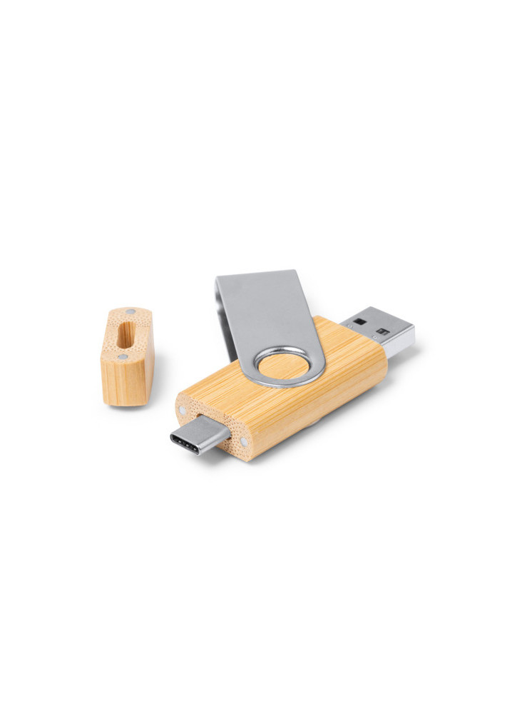 Clé USB bois et métal GATLIN publicitaire