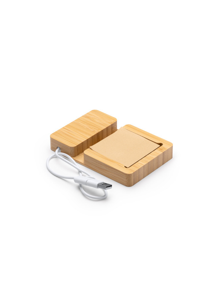 Chargeur sans fil bambou & HUB MARIEL Personnalisé | Promenoch