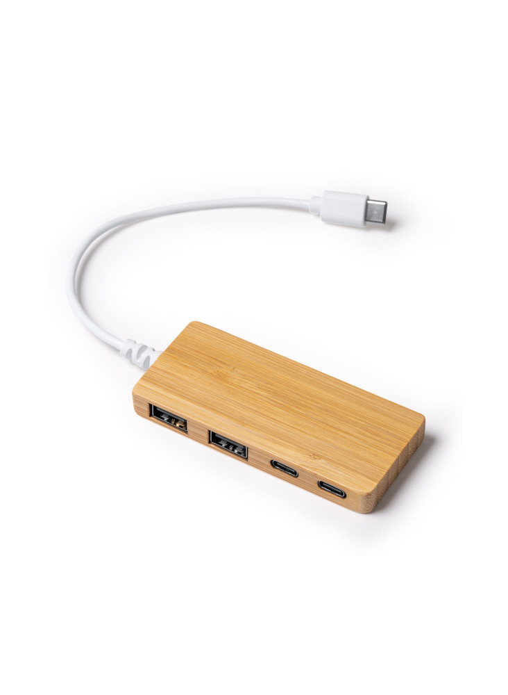 Hub USB en bambou PABLEK IA1263 Personnalisé | Promenoch