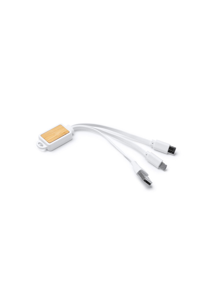 Câble chargeur 3-en-1 Bambou ASTRO IA3019 Personnalisé | Promenoch