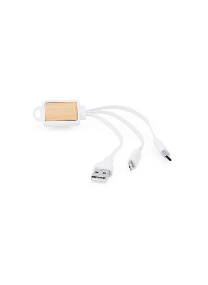 Câble chargeur 3-en-1 Bambou ASTRO IA3019 Personnalisé | Promenoch