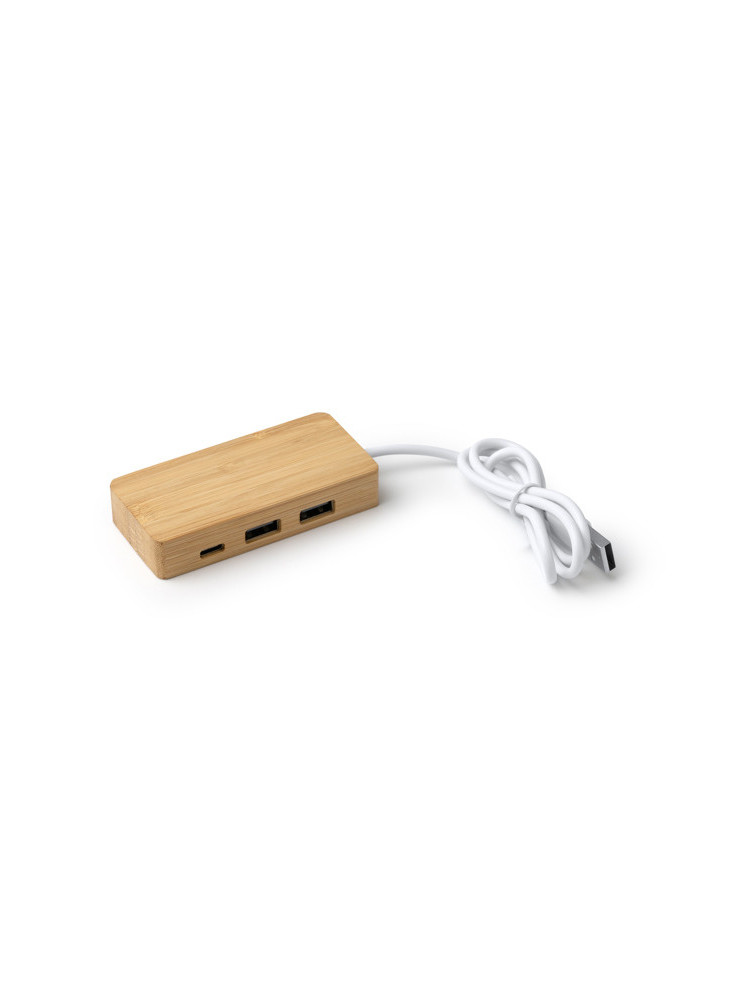 Clé USB Bois 3 Ports NEPTUNE IA3023 Personnalisée | Promenoch