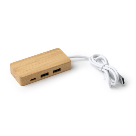 Clé USB Bois 3 Ports NEPTUNE IA3023 Personnalisée | Promenoch