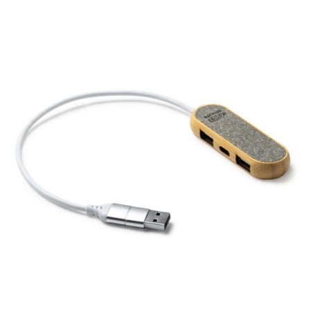 Hub USB Bambou et RPET IA3039 Personnalisé | Promenoch