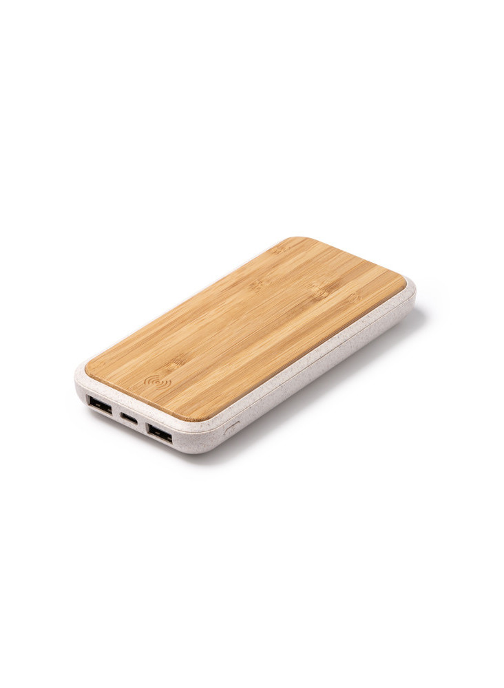 Power bank 10 000 mAh bambou BLASTER PB1053 personnalisé | Promenoch