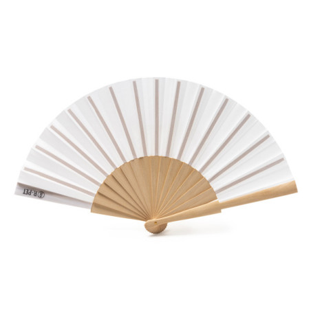 Éventail bois et tissu RPET MILOS Personnalisé | Promenoch