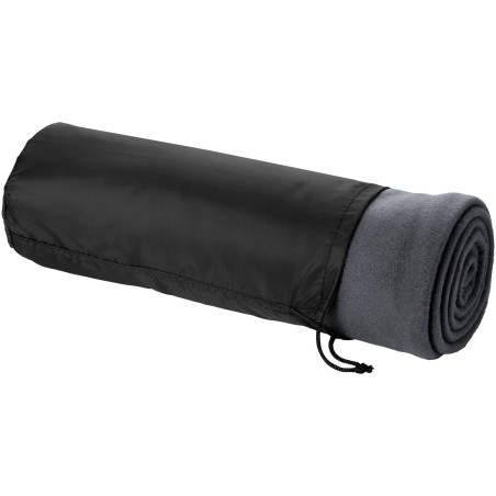 La couverture à carreaux unicolore Huggy est fabriquée en 100% polaire 200 g/m², une matière douce et confortable qui fournit