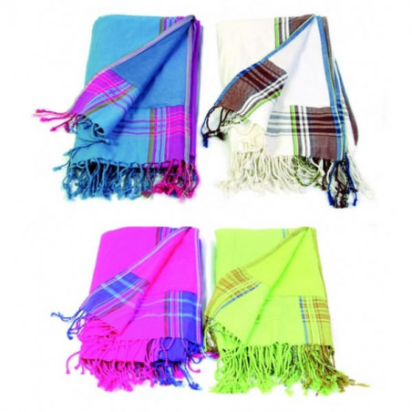 Paréo 100 % Coton avec frange Plage Publicitaire